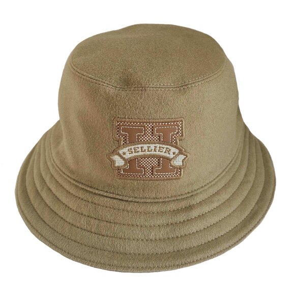 HERMES BEIGE HARPER H SELLIER CASHMERE BUCKET HAT (56) - Picture 1 of 12